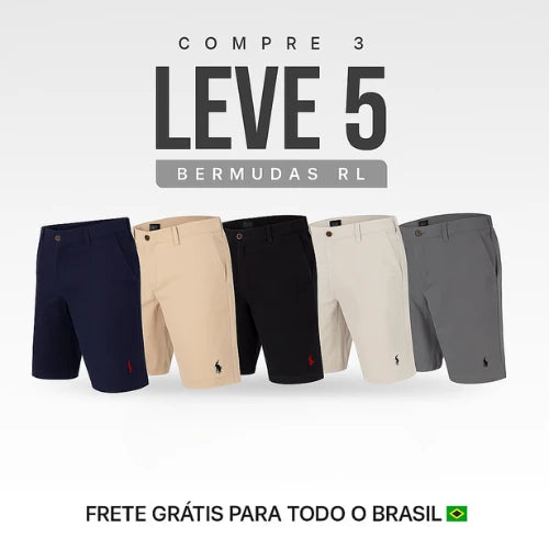 Bermudas Masculina em Sarja RL - Queima Estoque (Compre 3 e Leve 5) 🔥