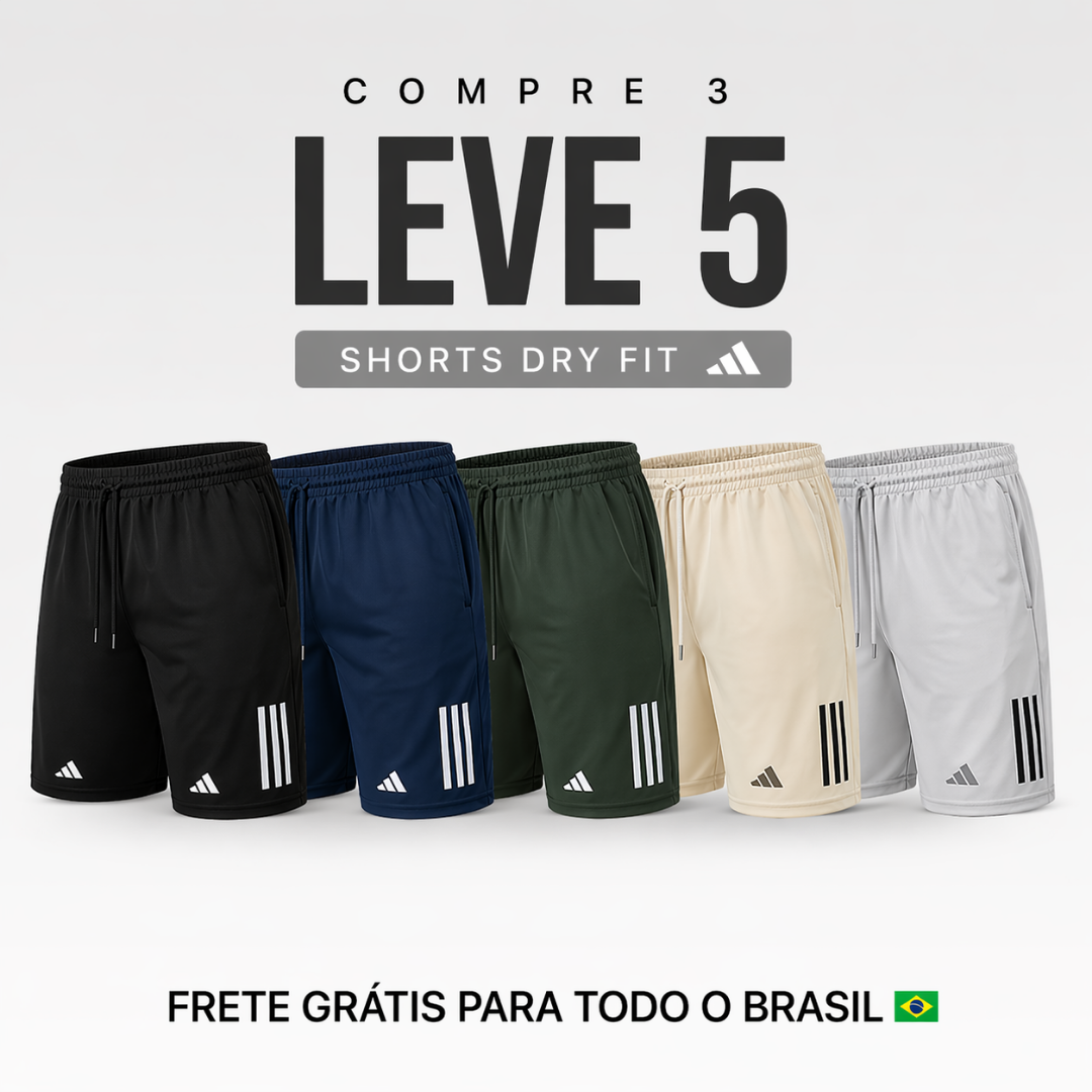 Kit Shorts Dry Fit - Pague 3 Leve 5 (QUEIMA DE ESTOQUE)