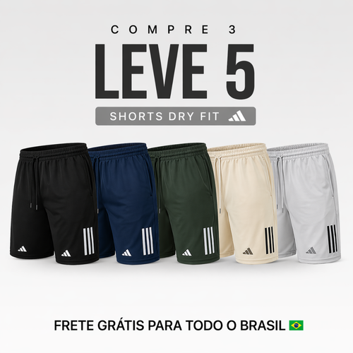 Kit Shorts Dry Fit - Pague 3 Leve 5 (QUEIMA DE ESTOQUE)