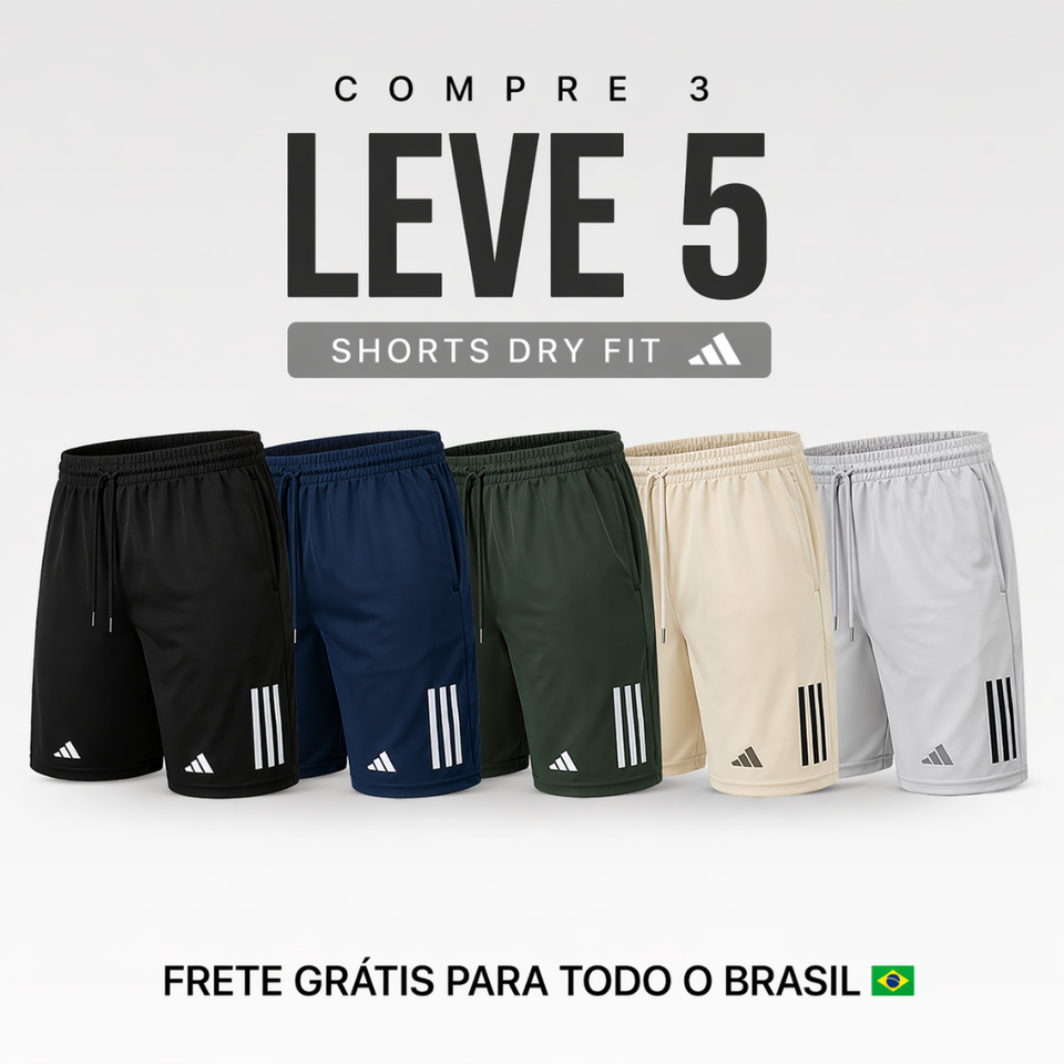 Kit Shorts Dry Fit - Pague 3 Leve 5 (QUEIMA DE ESTOQUE)